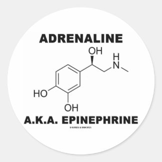 Adrenalin A.K.A. Epinephrin (Chemie) Runder Aufkleber