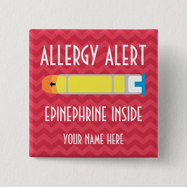 Adrenalin-Allergie-Alarm-Knopf Button (Vorderseite)