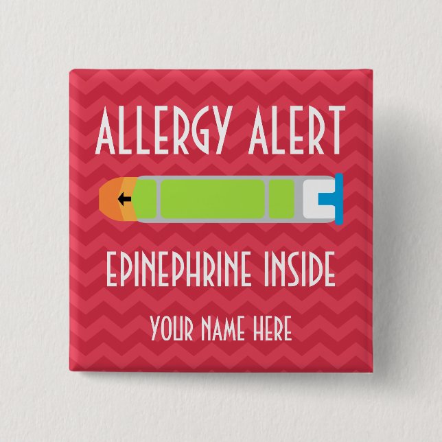 Adrenalin-Allergie-Alarm-Knopf Button (Vorderseite)