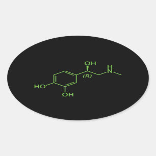 Adrenalin-Molekül-Chemiediagramm Ovaler Aufkleber