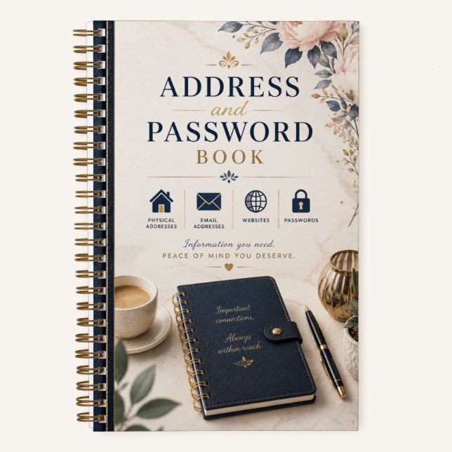 Adress- und Passwort-Verwahrer Notizbuch (Vorderseite)