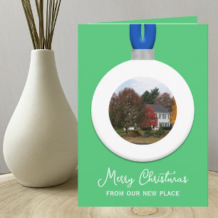 Adress Weihnachts-Foto Ornament Smarald ändern Feiertagskarte