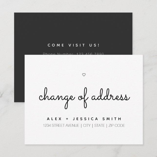 Adressänderung Wir haben uns Niedlich einfach bewe Postkarte (Vorne/Hinten)