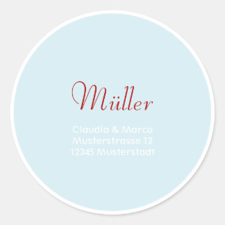Adressaufkleber für die Hochzeitspapeterie Runder Aufkleber