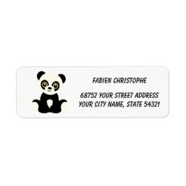 Adressaufkleber für Rückversand. Panda.