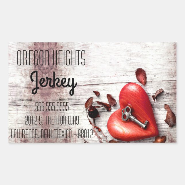 Adressaufkleber Land Holzschlüssel für mein H Rechteckiger Aufkleber (Vorderseite)