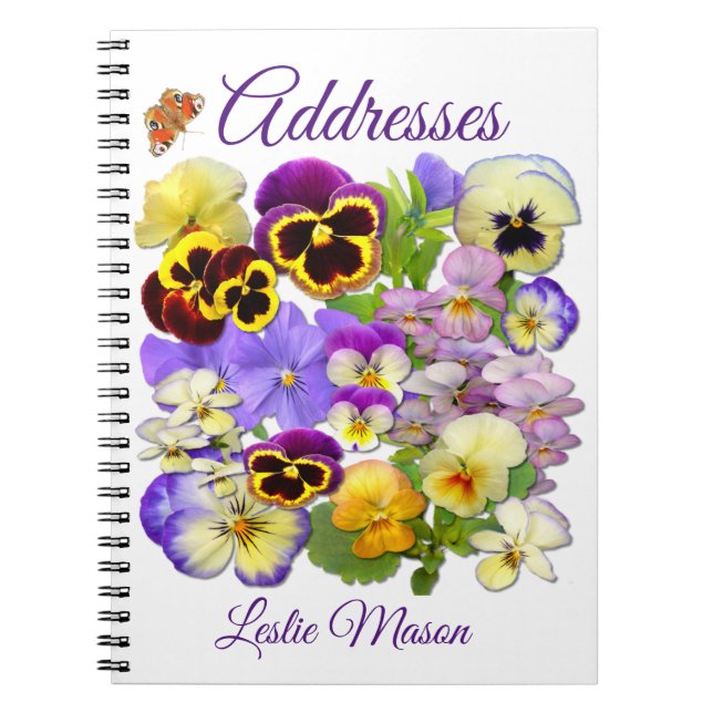 Adressbuch von Pansy und Butterfly Notizblock (Vorderseite)
