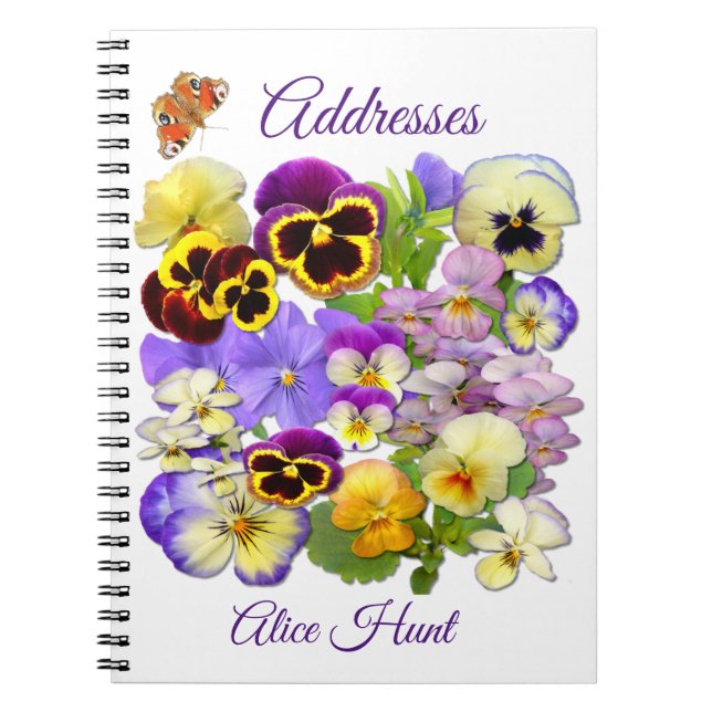 Adressbuch von Pansy und Butterfly Notizblock (Vorderseite)
