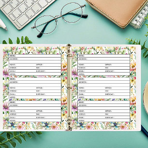 Adressbuchseite Pastell-Blumenmuster