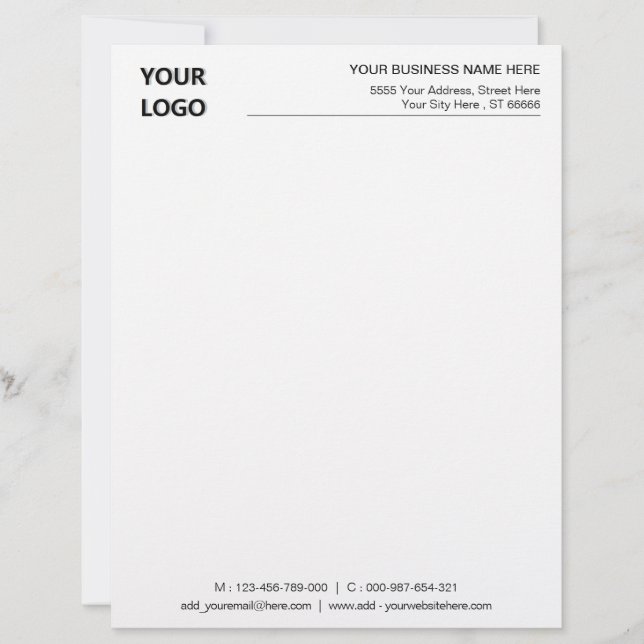 Adressdaten der Firma Lethead Briefbogen (Vorderseite)
