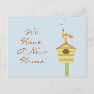 Adresse ändern Bird House Ankündigungspostkarte
