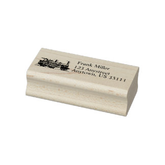 Adresse der Vintage-Dampflokomotive Gummistempel