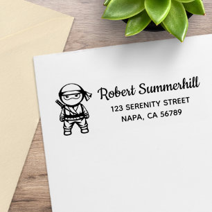 Adresse des kleinen Ninja-Kriegers Gummistempel
