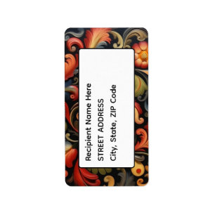 Adresse Rosepaint Rosemaling 4 von 6 Adressaufkleber