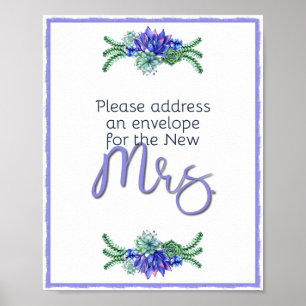 Adresse und Umschlag Succulent Poster