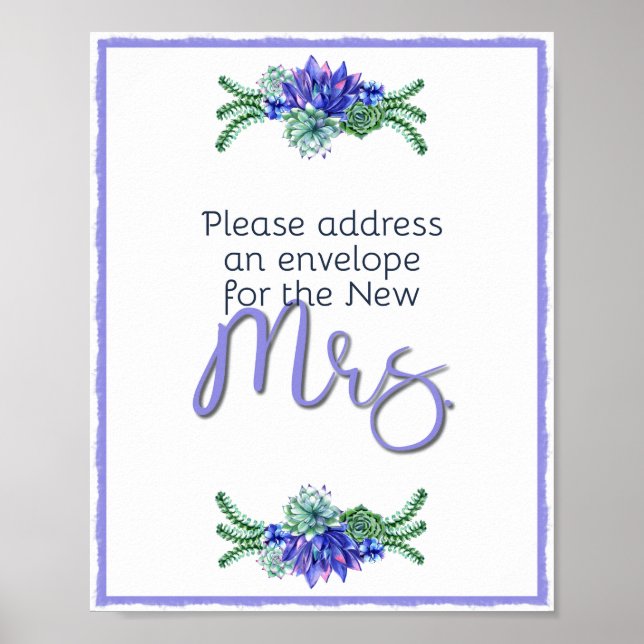 Adresse und Umschlag Succulent Poster (Vorne)