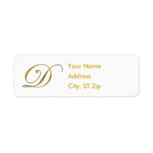 Adressen-Etiketten des Goldmonogramm-D