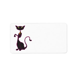 Adressen-Etiketten Le Meow Noir Adressaufkleber