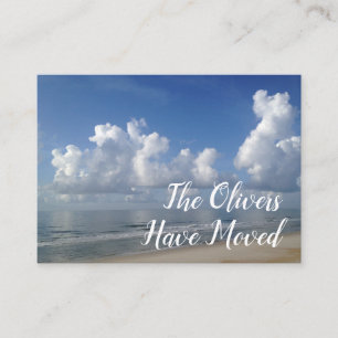 Adressenänderung an der Strand-Zuhause-Foto-Karte Visitenkarte