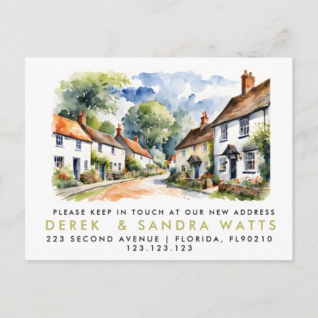 Adressenänderung,d verschoben Ankündigung Dorf (Vorderseite)