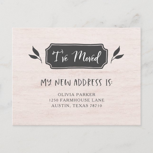 Adressenänderung des Bauernhaus-| Ankündigungspostkarte (Vorderseite)