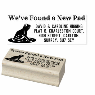 Adressenänderung. Frog hat eine neue Pad. Gummistempel
