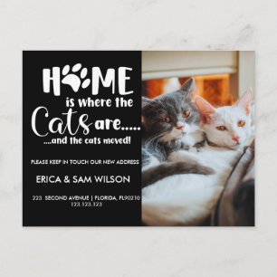 Adressenänderung haben wir Haus Zuhause ist Katze Ankündigungspostkarte