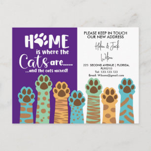Adressenänderung haben wir Haus Zuhause ist Katzen Ankündigungspostkarte