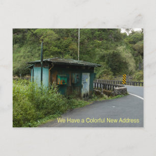Adressenänderung Postkarte: Farbige neue Adresse Ankündigungspostkarte