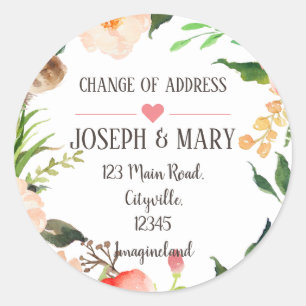 Adressenänderung Runder Aufkleber