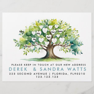 Adressenänderung, Umzug der Ankündigungsfamilie Flyer