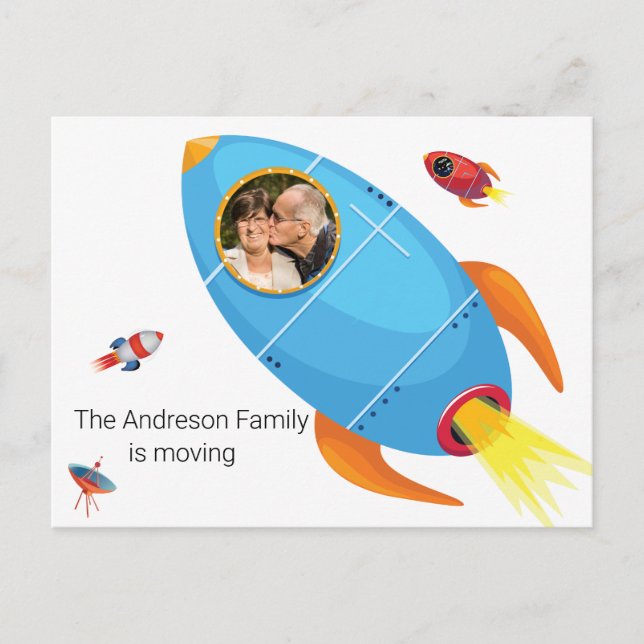 Adressenänderung Wir haben das Raumschiff abgedreh Ankündigungspostkarte (Vorderseite)