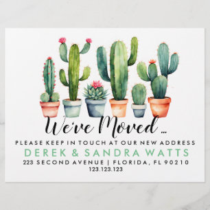 Adressenänderung wir haben Pflanze-Pots verschoben Flyer