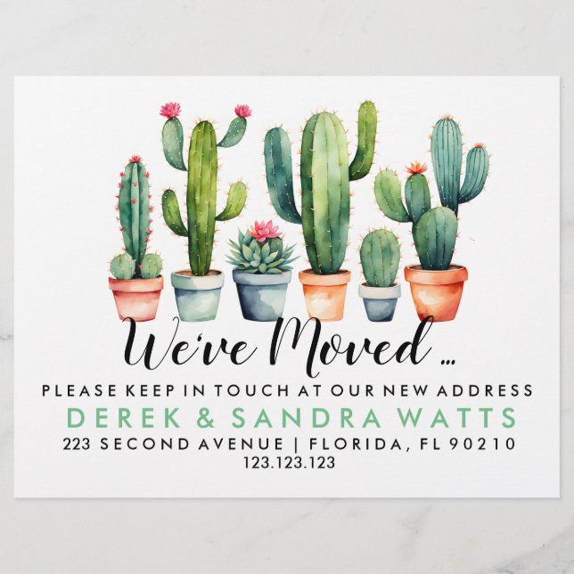 Adressenänderung wir haben Pflanze-Pots verschoben Flyer (Vorne)