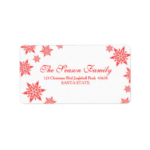 Adressenaufkleber für rote Schneeflocke Adressaufkleber