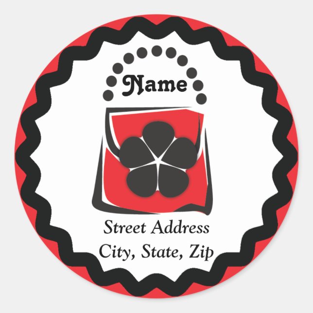 Adressenaufschrift Runder Aufkleber (Vorderseite)