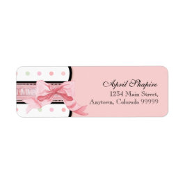 Adressenmarken - Baby Shower French Bow and Dots