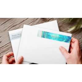 Adressetikett Elegante Moderne Aquamarine Gold Aga