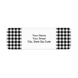 Adressetikett für das Schwarzweiß-Gingham-Muster