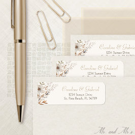 Adressetikett für Herbst-Wildblumen