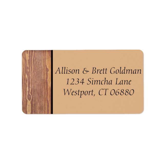Adressetikett für Holzpaneele (Vorne)