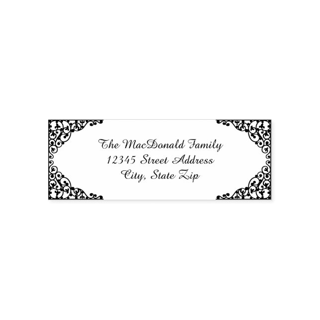 Adressetikett für Vintage Ecken - Selbstfarbige Br Permastempel (Design)