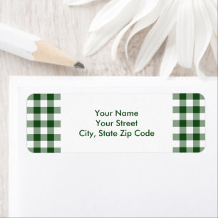 Adressetikett "Green and White Gingham Pattern"