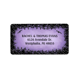 Adressetikett - Halloween Lila mit schwarzer Grenz