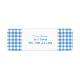 Adressetikett Light Blue und White Gingham Pattern