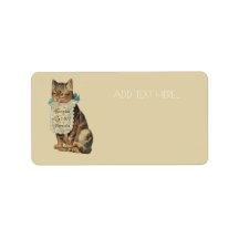ADRESSETIKETT MIT VINTAGER KATZE