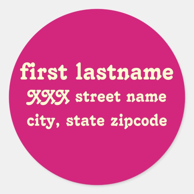 Adressetikett - personalisieren runder aufkleber (Vorderseite)