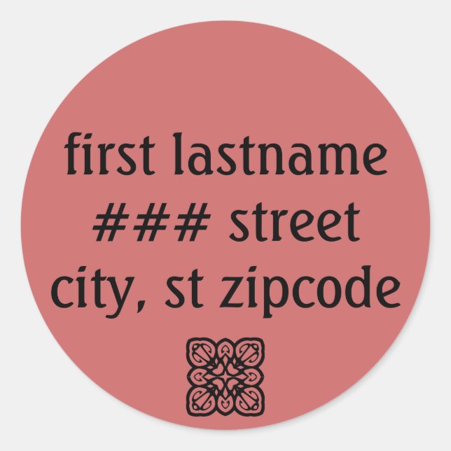 Adressetikett - Personalisierung Runder Aufkleber (Vorderseite)