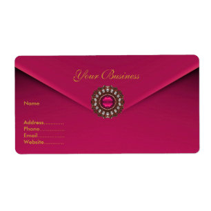 Adressetikett Rosa Samt Schmuck