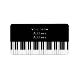 Adressetikett - Schwarz-weiße Klaviertasten
